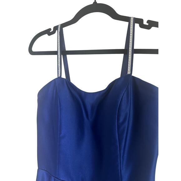 Blondie Nites by Stacy Sklar Women's Prom Gown 7 Strappy Embellished Royal Blue - Picture 13 of 16